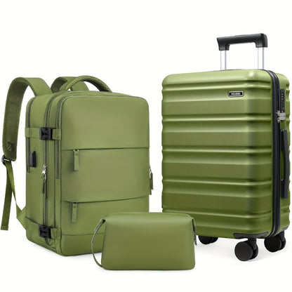 Luggage Set – 3 Piece, Hardshell, TSA Lock, Spinner Wheels – detail view 4
