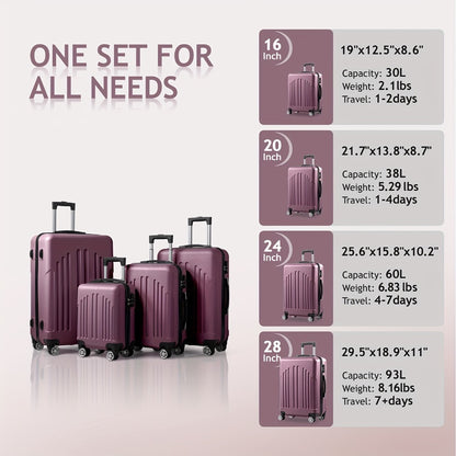 Luggage Set – 4-Piece, 28 Inch, TSA Lock, for Travel – detail view 3
