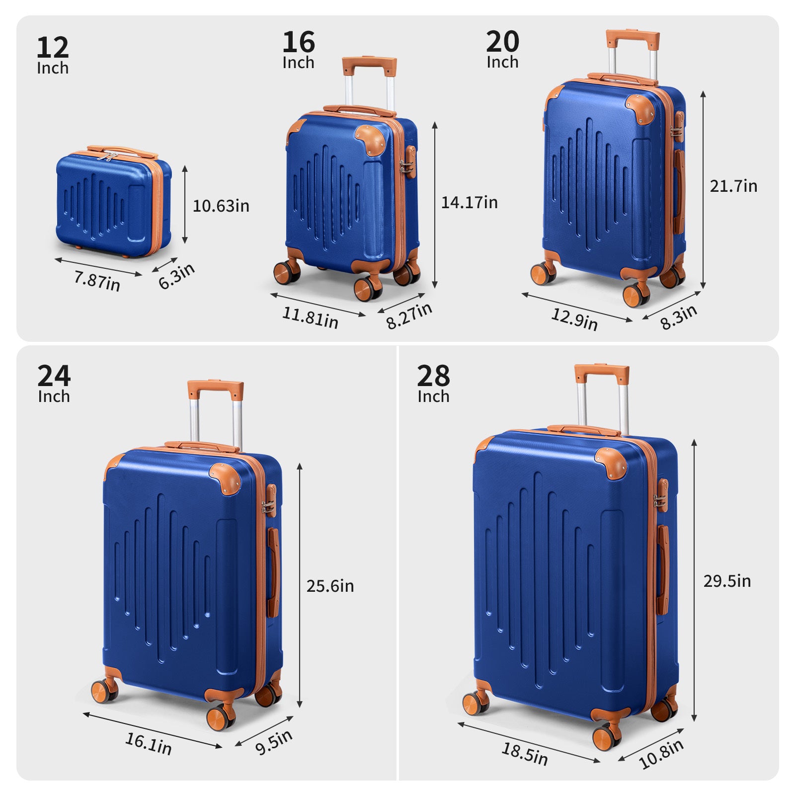 Luggage Set – 5 Piece, 28 Inch, Hardshell, Lightweight – detail view 3