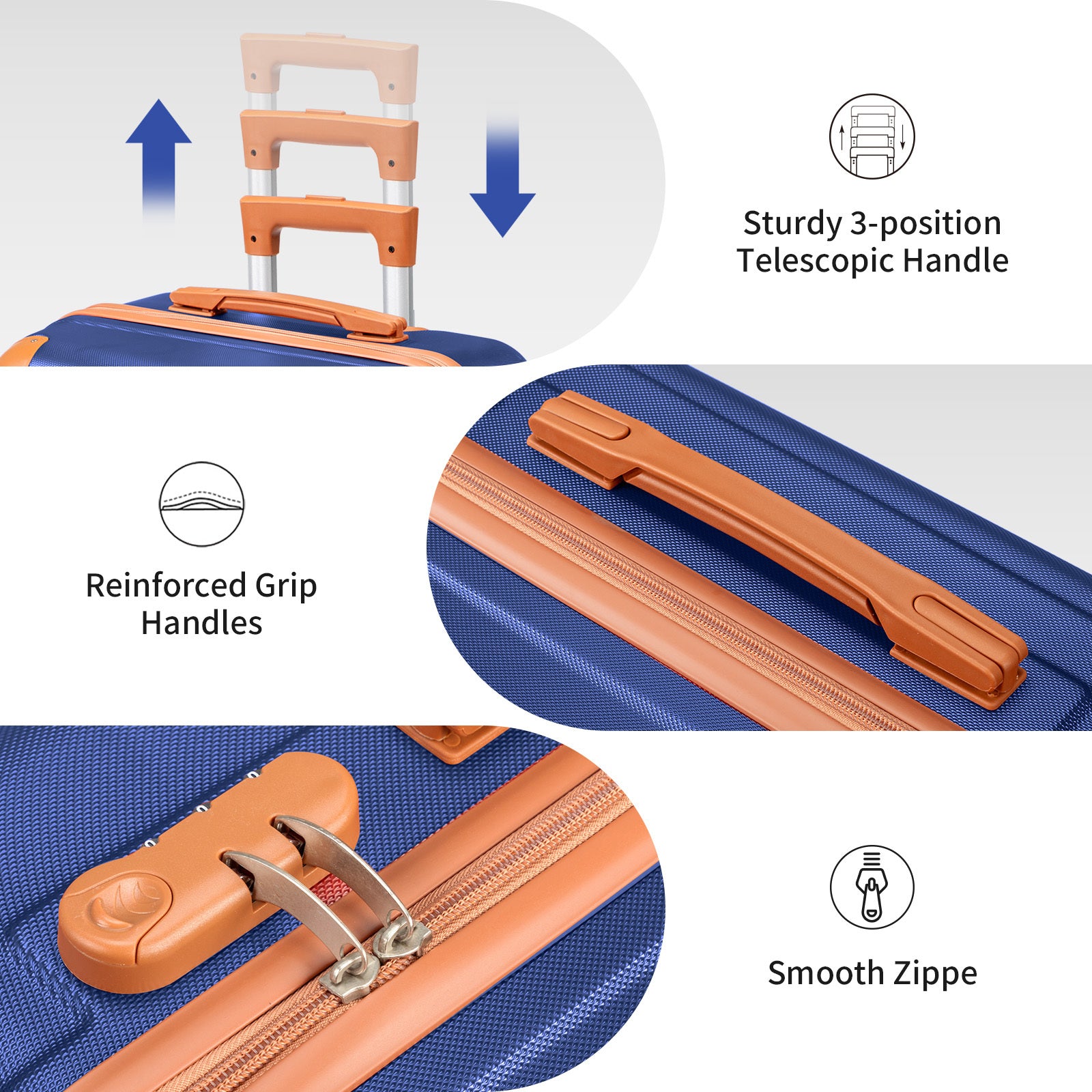 Luggage Set – 5 Piece, 28 Inch, Hardshell, Lightweight – detail view 6