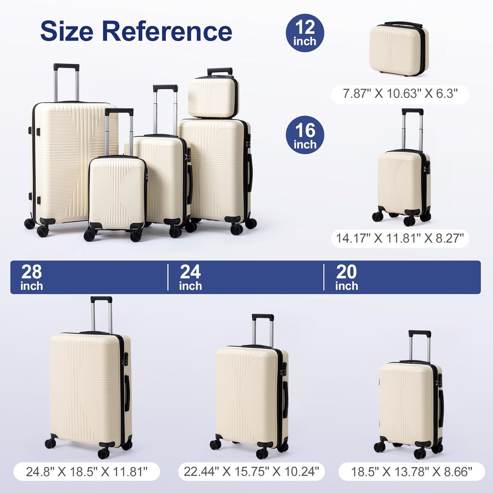 Luggage Set – 5 Piece, 28 Inch, Spinner Wheels, Lightweight – detail view 5