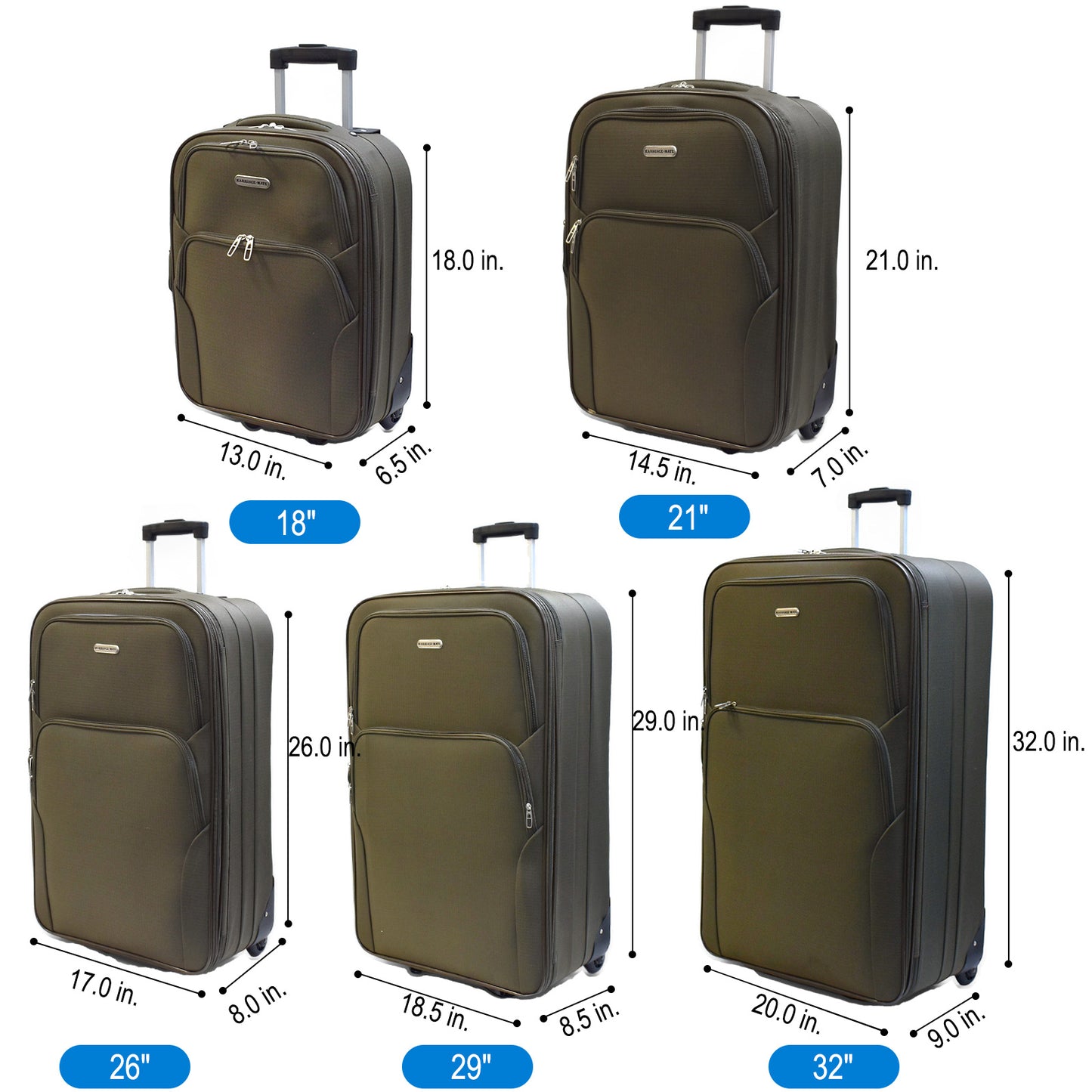 Luggage Set – 5 Piece, Expandable, Lightweight, for Travel – detail view 9