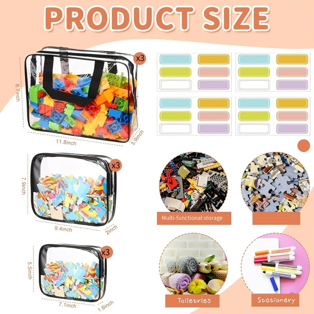 Travel Makeup Bag – 10 Piece, Clear, Transparent, Waterproof – detail view 3