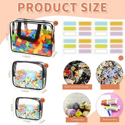 Travel Makeup Bag – 10 Piece, Clear, Transparent, Waterproof – detail view 3