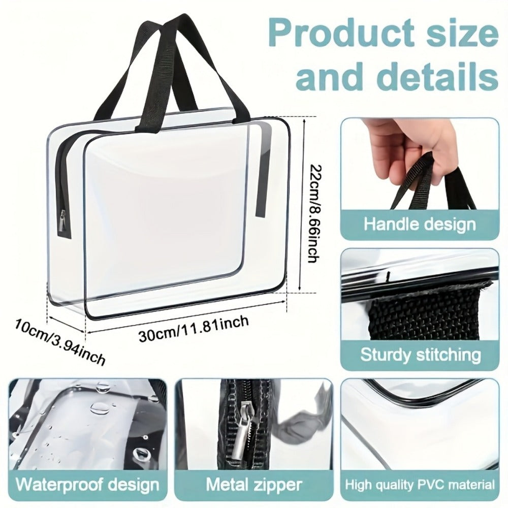 Travel Makeup Bag – 10 Piece, Clear, Transparent, Waterproof – detail view 8