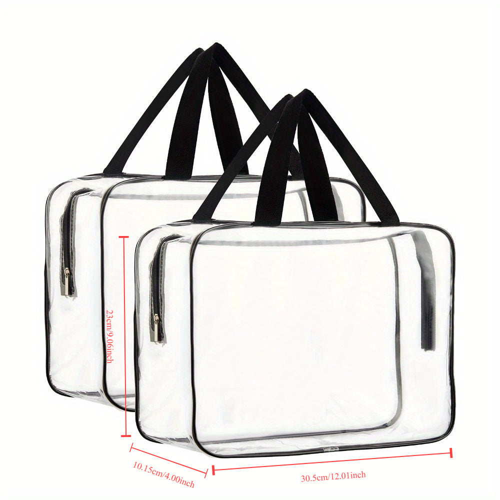 Travel Makeup Bag – 2 Pack, PVC, Clear, Transparent – front view - product view 10