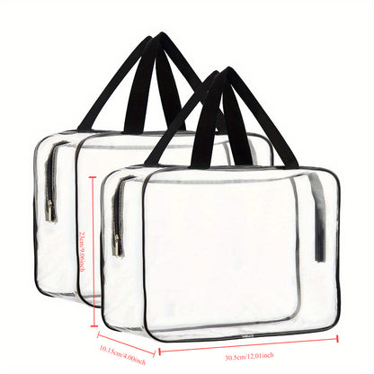 Travel Makeup Bag – 2 Pack, PVC, Clear, Transparent – front view - product view 10