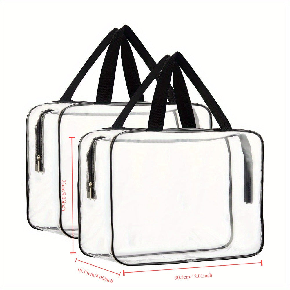 Travel Makeup Bag – 2 Pack, PVC, Clear, Transparent – detail view 2