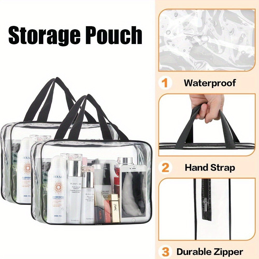 Travel Makeup Bag – 2 Pack, PVC, Clear, Transparent – detail view 4