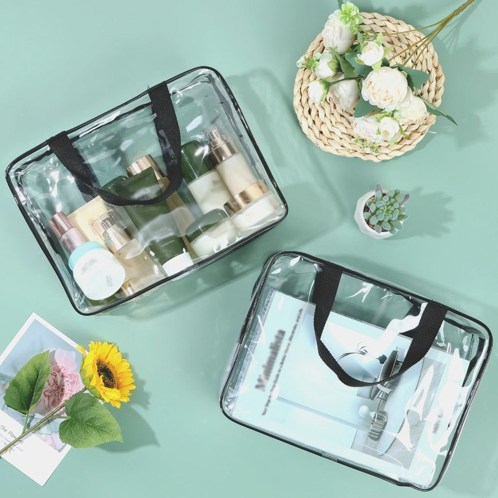 Travel Makeup Bag – 2 Pack, PVC, Clear, Transparent – detail view 5