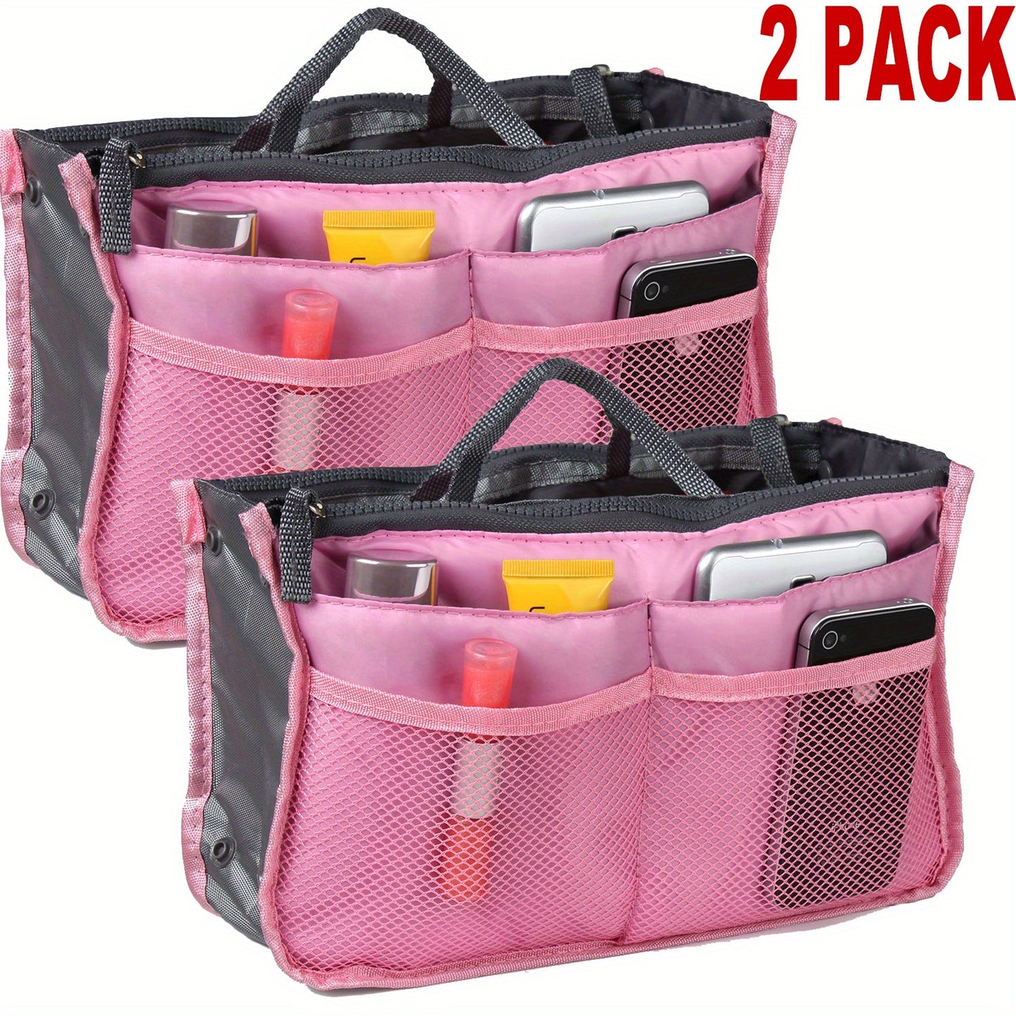 Travel Makeup Bag – 2 Pack, 13 Pockets, for Travel – front view - product view 20