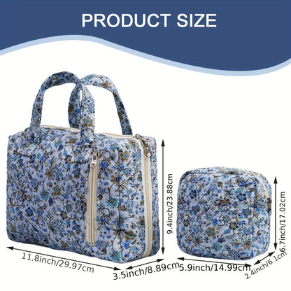 Travel Makeup Bag – 2-Piece, Quilted, for Everyday Use – alternate view