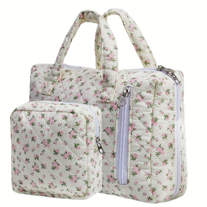 Travel Makeup Bag – 2-Piece, Quilted, for Everyday Use – detail view 3