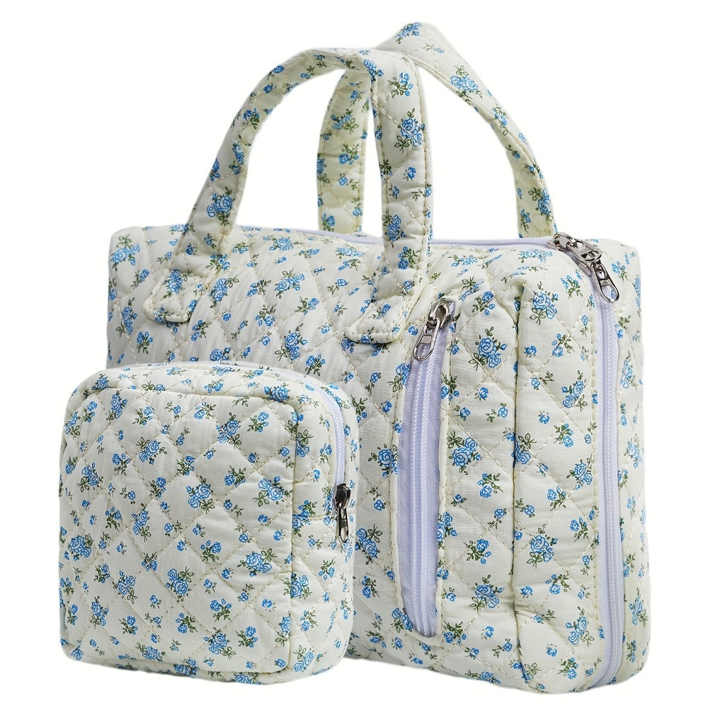 Travel Makeup Bag – 2-Piece, Quilted, for Everyday Use – detail view 5