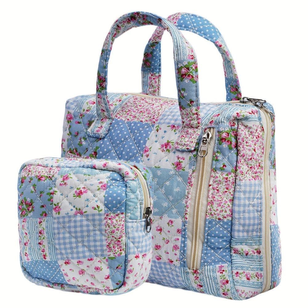 Travel Makeup Bag – 2-Piece, Quilted, for Everyday Use – detail view 7