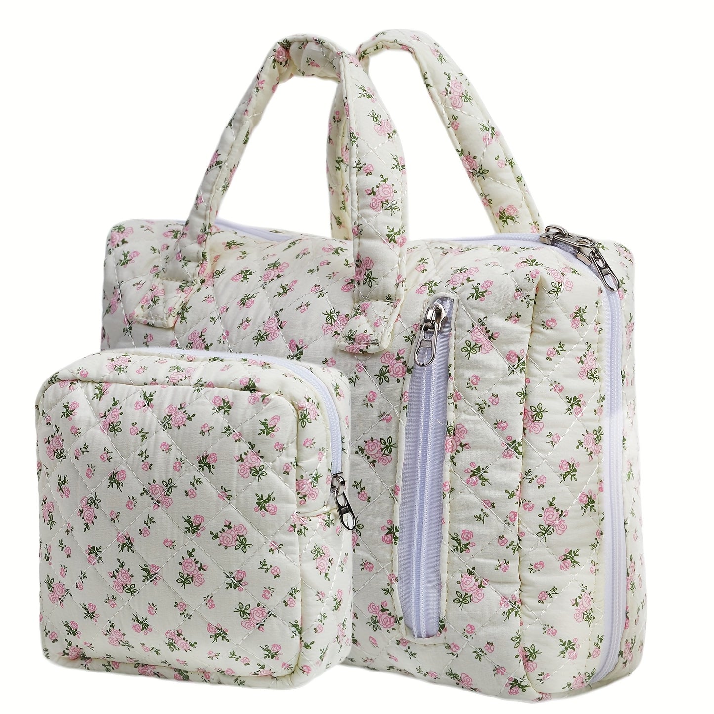 Travel Makeup Bag – 2-Piece, Quilted, for Everyday Use – detail view 12