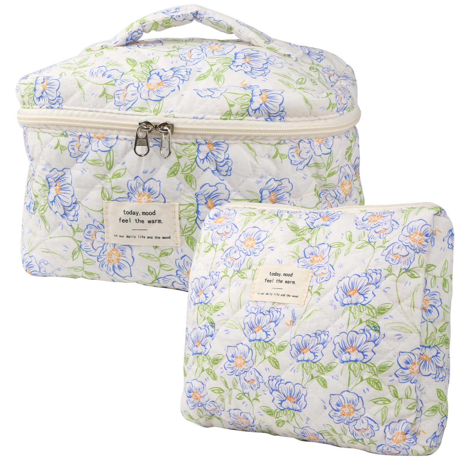 Travel Makeup Bag – 2-Piece, Quilted, Large Capacity, for Travel – detail view 3