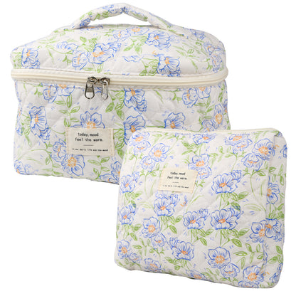 Travel Makeup Bag – 2-Piece, Quilted, Large Capacity, for Travel – detail view 3