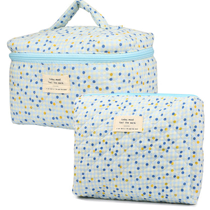 Travel Makeup Bag – 2-Piece, Quilted, Large Capacity, for Travel – detail view 25