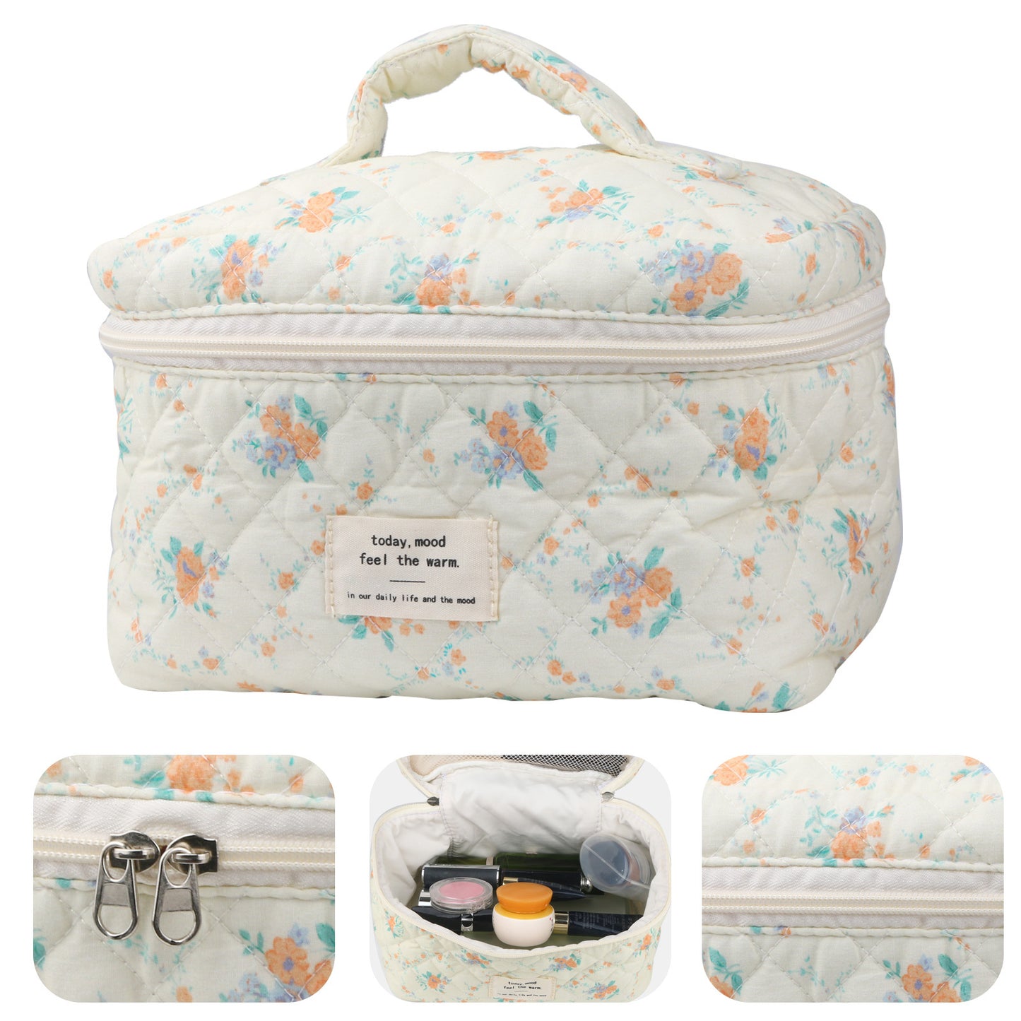 Travel Makeup Bag – 2-Piece, Quilted, Large Capacity, for Travel – detail view 30