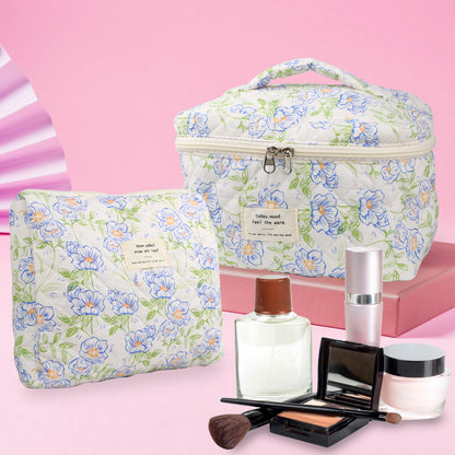 Travel Makeup Bag – 2-Piece, Quilted, Large Capacity, for Travel – detail view 5
