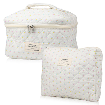 Travel Makeup Bag – 2-Piece, Quilted, Large Capacity, for Travel – detail view 9