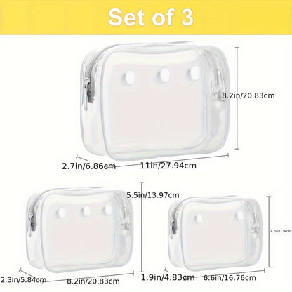 Travel Makeup Bag – 3 Pack, Clear, Transparent, for Travel – detail view 3