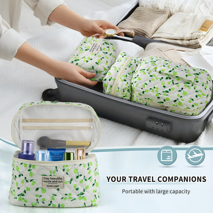 Travel Makeup Bag – 3 Piece, Quilted, for Travel – detail view 11