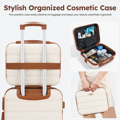 Travel Makeup Bag – 6-Piece, Lightweight, Expandable, Spinner Wheels – detail view 7