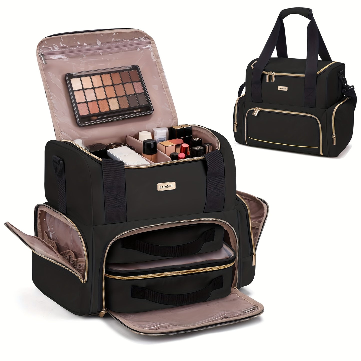 Travel Makeup Bag – for Travel, Large Double Layer Makeup Organizer – detail view 16