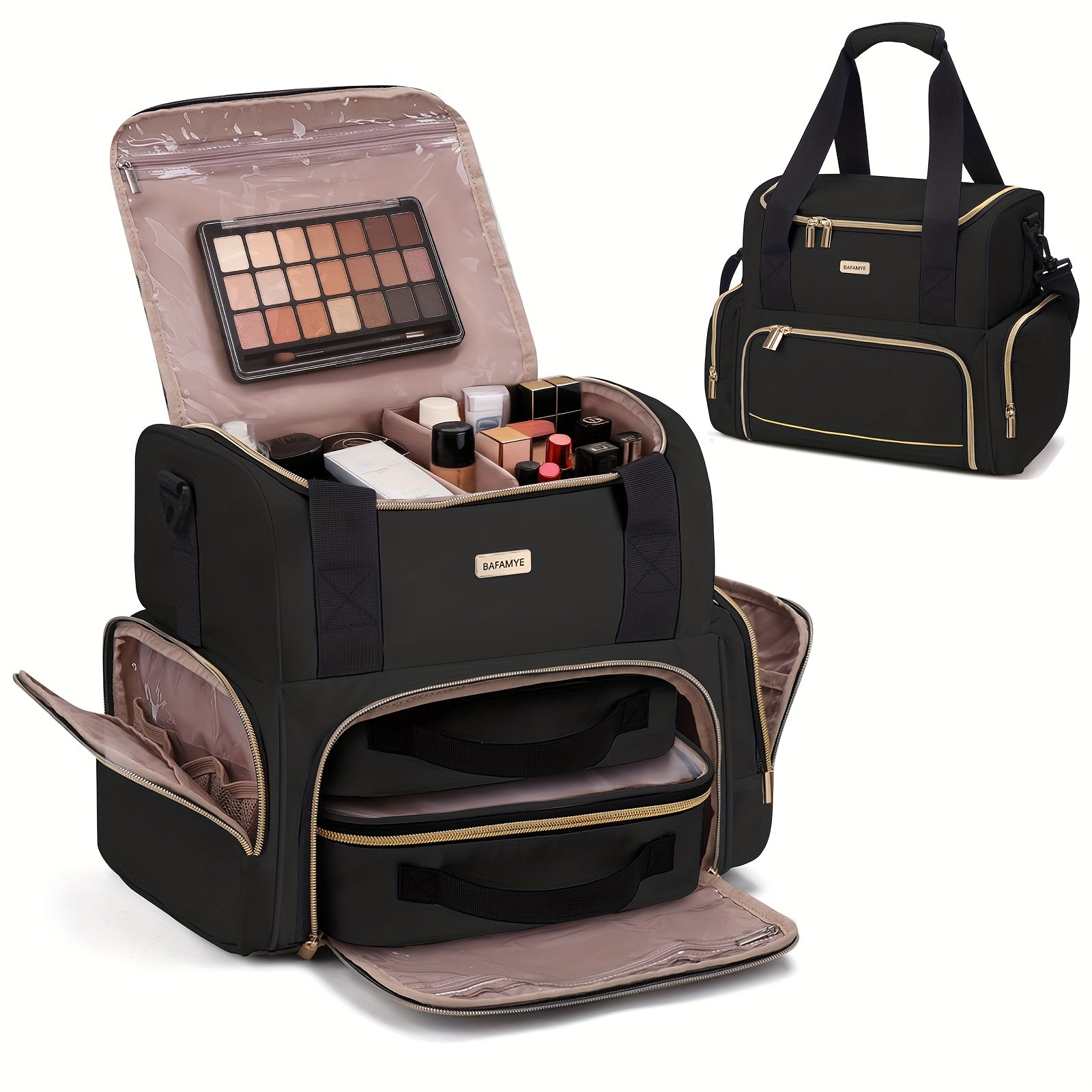 Travel Makeup Bag – for Travel, Large Double Layer Makeup Organizer – detail view 16