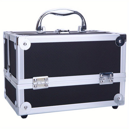 Travel Makeup Bag – Foldable, Aluminum Makeup Train Case Mirror – alternate view