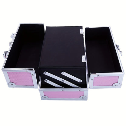 Travel Makeup Bag – Foldable, Aluminum Makeup Train Case Mirror – detail view 14