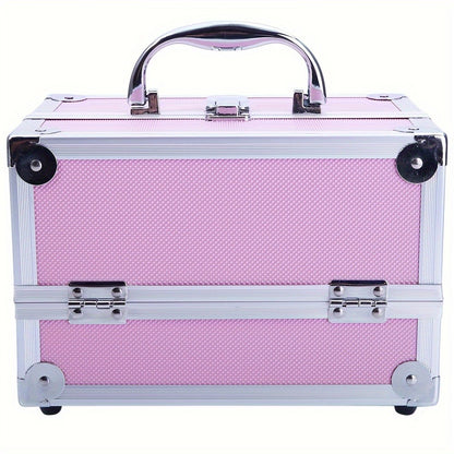 Travel Makeup Bag – Foldable, Aluminum Makeup Train Case Mirror – detail view 5