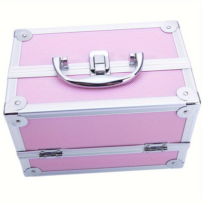 Travel Makeup Bag – Foldable, Aluminum Makeup Train Case Mirror – detail view 7