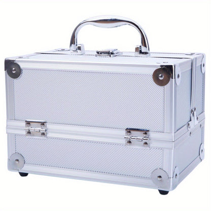 Travel Makeup Bag – Foldable, Aluminum Makeup Train Case Mirror – detail view 8