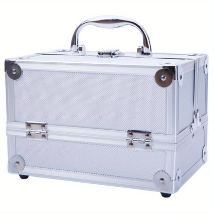 Travel Makeup Bag – Foldable, Aluminum Makeup Train Case Mirror – detail view 15