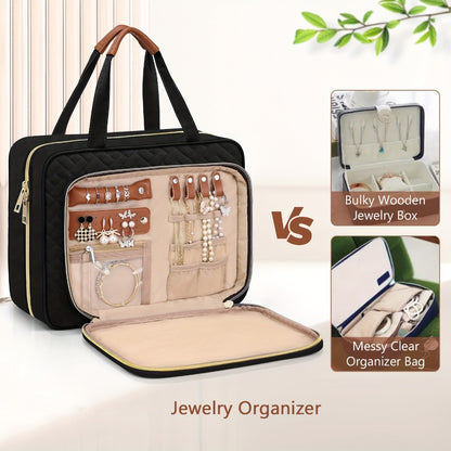 Travel Makeup Bag – for Travel, Weekender Toiletry Hanging Hook Jewelry – detail view 8