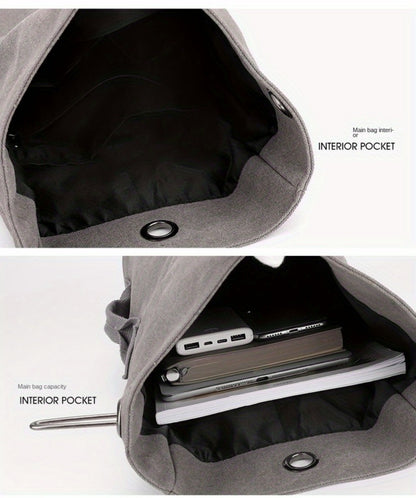 Men's Crossbody Bag – Canvas, Large Capacity, for Travel & Work – detail view 23
