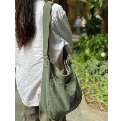 Men's Crossbody Bag – 7 Colors, Canvas, Large Capacity, for Travel & Work – front view