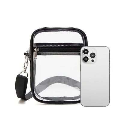 Men's Crossbody Bag – Clear, Adjustable Strap, Transparent – detail view 11