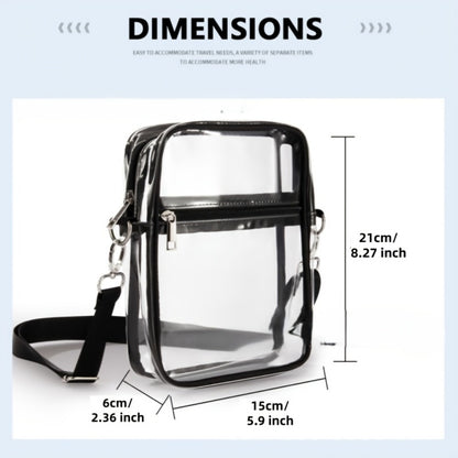 Men's Crossbody Bag – Clear, Adjustable Strap, Transparent – detail view 3