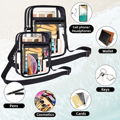 Men's Crossbody Bag – Clear, Adjustable Strap, Transparent – detail view 9
