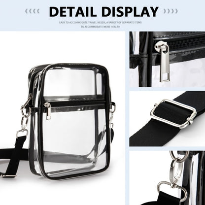 Men's Crossbody Bag – Clear, Adjustable Strap, Transparent – front view