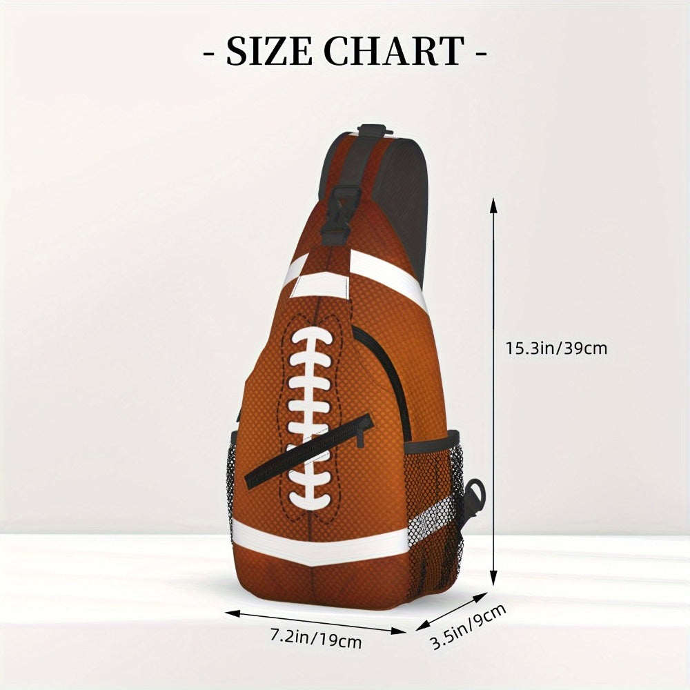 Men's Crossbody Bag – for Everyday Use, Football Print American Football Rugby – detail view 2