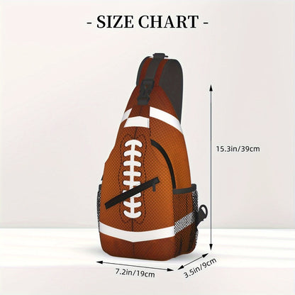 Men's Crossbody Bag – for Everyday Use, Football Print American Football Rugby – detail view 2