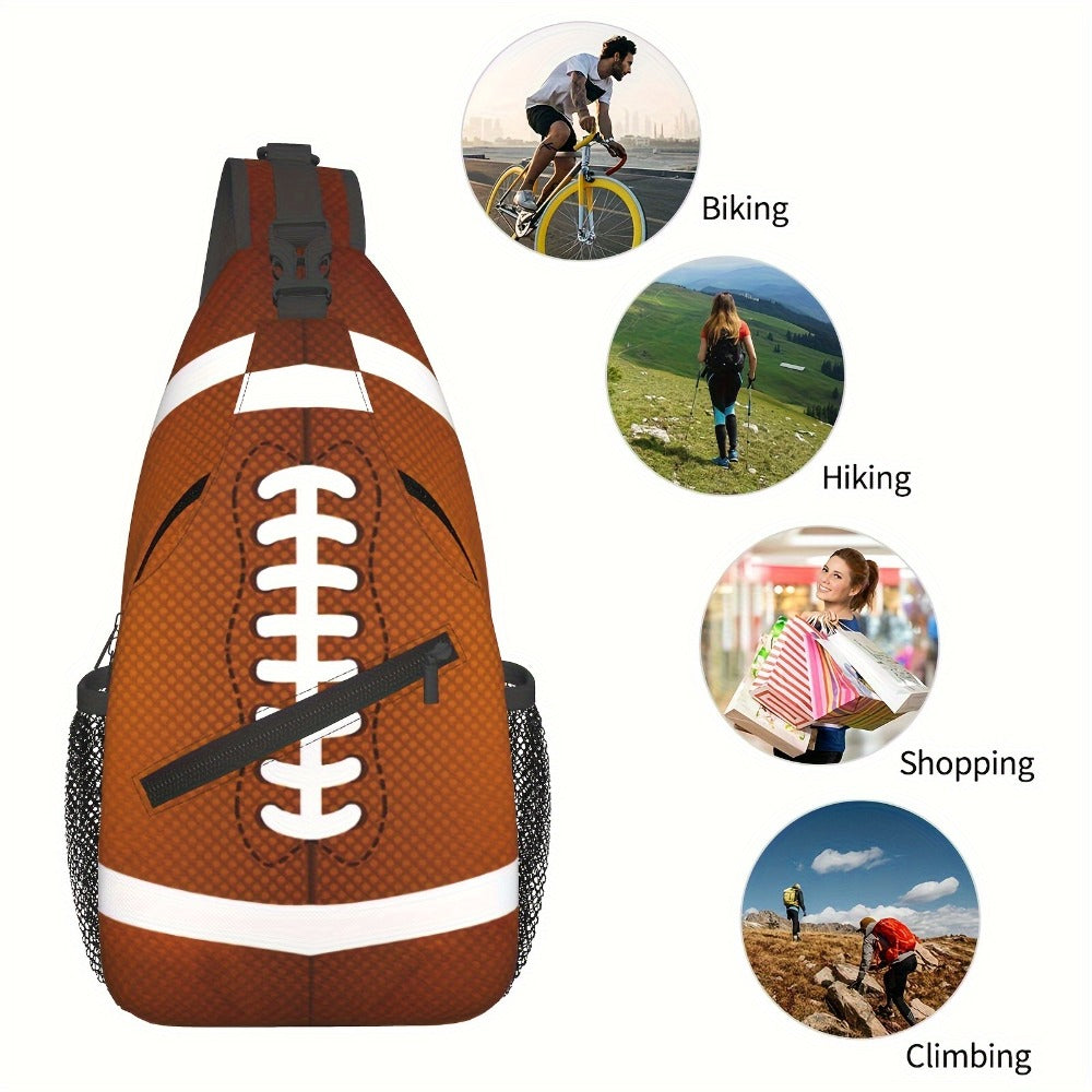 Men's Crossbody Bag – for Everyday Use, Football Print American Football Rugby – detail view 5