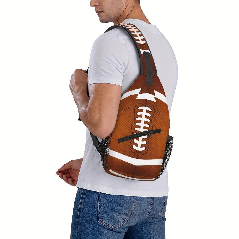 Men's Crossbody Bag – for Everyday Use, Football Print American Football Rugby – detail view 7