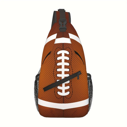 Men's Crossbody Bag – for Everyday Use, Football Print American Football Rugby – front view