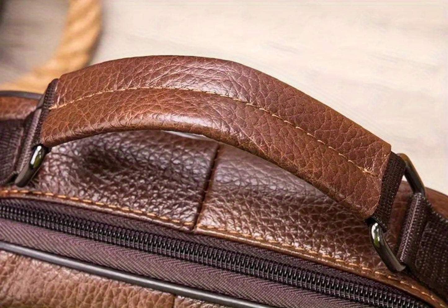 Men's Crossbody Bag – Genuine Leather, Large Capacity, for Travel & Work – detail view 18